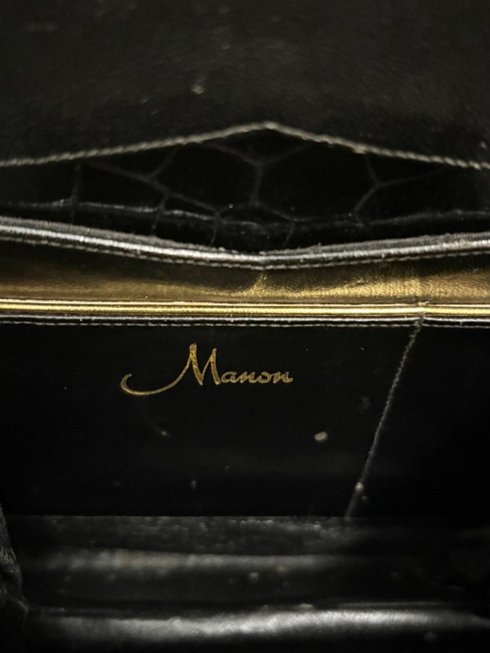 VTG Auth. MANON Genuine Alligator Circa 1960's Art Deco Frame Bag...GORGEOUS! - Picture 8 of 8